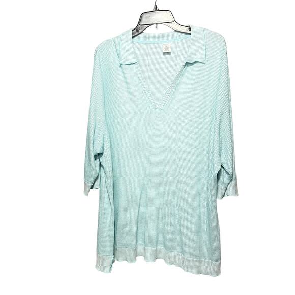 Liz Claiborne Light Blue Waffle Knit Lounge Set Women’s Plus Size 3X Sleepwear - Picture 4 of 11